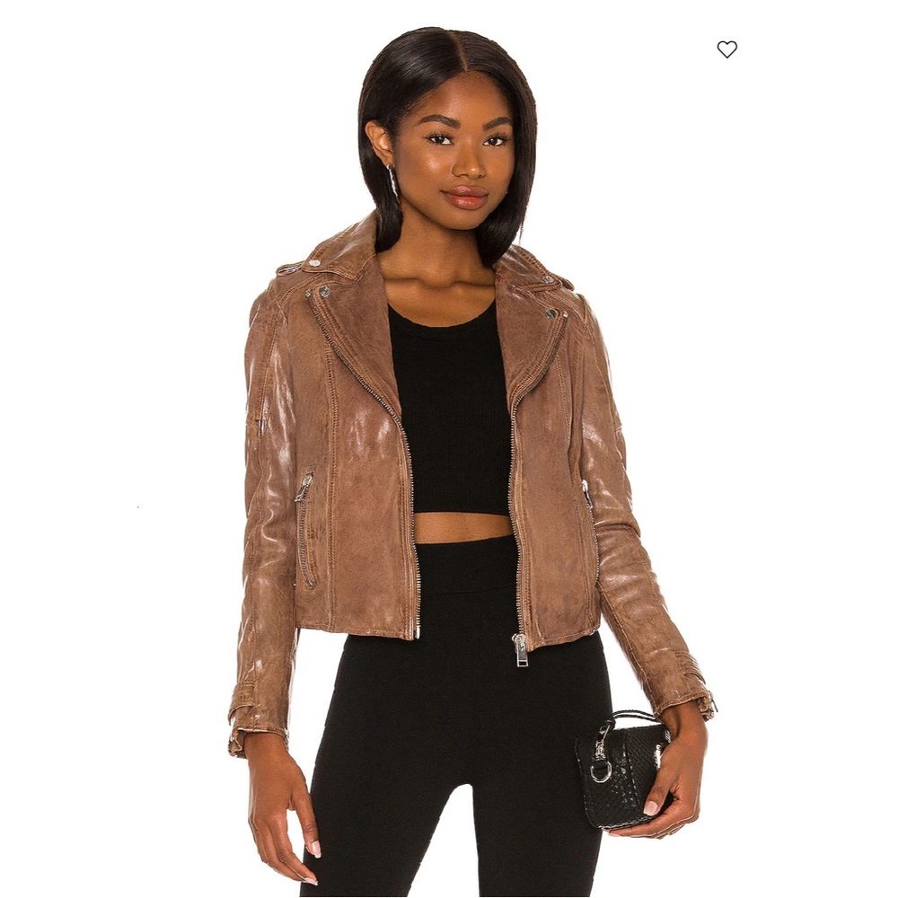 NEW w Tags LaMarque Grained Moto Leather Biker Jacket Washed All Saints Acne